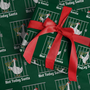 Funny Goose Hanukkah Chanukah Wrapping Paper Roll Not Today Santa TS14 Green Print Your Wear
