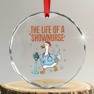 Funny Goose Nurse Christmas Crystal Glass Ornament The Life Of A Shownurrse TS14 Transparent Glass 3'' Circle Print Your Wear