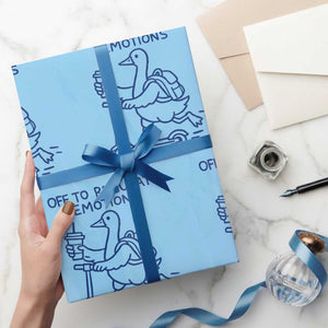 Funny Goose Psychologist Wrapping Paper Roll Off To Regulate Emotions Mental Health Counselor TS10 Light Blue Print Your Wear
