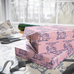 Funny Goose Psychologist Wrapping Paper Roll Off To Regulate Emotions Mental Health Counselor TS10 Light Pink Print Your Wear