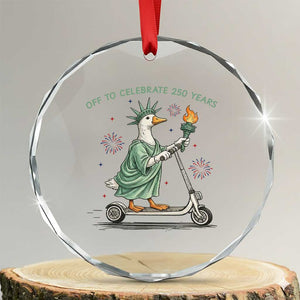 Funny Goose Statue Of Liberty Crystal Glass Ornament Off To Celebrate 250 Year TS12 Transparent Glass 3'' Circle Print Your Wear