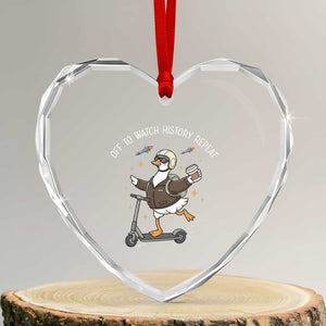 Funny Goose Support Freedom Heart Crystal Glass Ornament Off To Watch History Repart TS14 Transparent Glass 3'' Heart Print Your Wear