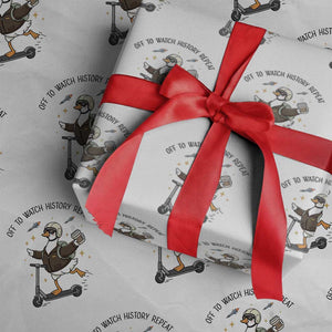Funny Goose Support Freedom Meme Wrapping Paper Roll Off To Watch History Repart TS14 White Print Your Wear
