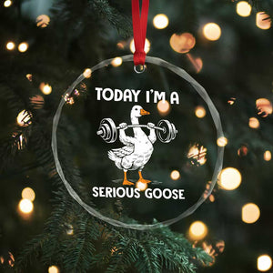 Funny Goose Weight Lifting Crystal Glass Ornament Today Im A Serious Goose Weightlifter Gym Workout TS10 Print Your Wear