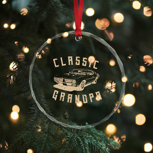 Funny Grandpa Classic Car Graphic Crystal Glass Ornament TS10 Print Your Wear