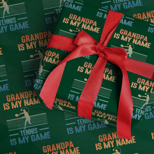 Funny Grandpa Tennis Quote Wrapping Paper Roll Tennis Is My Game TS12 Green Print Your Wear