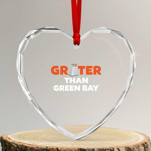 Funny Greater Than Green Bay Rivalry Heart Crystal Glass Ornament Cheese Grater TS02 Transparent Glass 3'' Heart Print Your Wear
