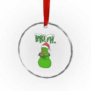Funny Green Snowman Six Seven Meme Crystal Glass Ornament Christmas Gift For Gen Z TS12 Print Your Wear