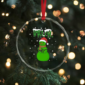Funny Green Snowman Six Seven Meme Crystal Glass Ornament Christmas Gift For Gen Z TS12 Print Your Wear