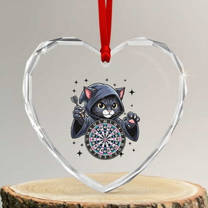 Funny Grim Reaper Cat Dart Player Heart Crystal Glass Ornament Gothic Dartist Gift TS12 Transparent Glass 3'' Heart Print Your Wear
