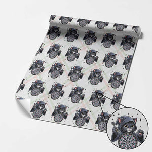 Funny Grim Reaper Cat Dart Player Wrapping Paper Roll Gothic Dartist Gift TS12 Christmas Plaid Print Your Wear