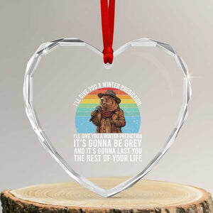 Funny Groundhog Day Heart Crystal Glass Ornament I Will Give You A Winter Prediction Woodchuck Movie TS11 Transparent Glass 3'' Heart Print Your Wear