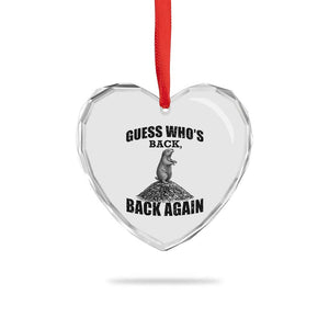 Funny Groundhog Day Heart Crystal Glass Ornament Retro Guess Whos Back TS10 Print Your Wear