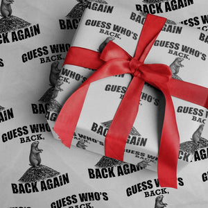 Funny Groundhog Day Wrapping Paper Roll Retro Guess Whos Back TS10 White Print Your Wear