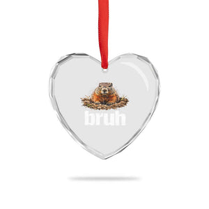 Funny Groundhog Heart Crystal Glass Ornament Ground Hog Meme Lover Bruh Groundhog Day TS10 Print Your Wear