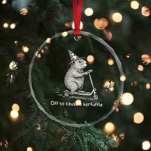 Funny Groundhog Off To Cause A Kerfuffle Crystal Glass Ornament TS10 Print Your Wear