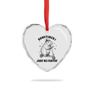Funny Groundhog Scooter Heart Crystal Glass Ornament Sometimes I Just Be Fartin TS14 Print Your Wear