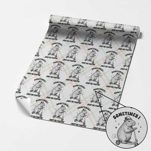 Funny Groundhog Scooter Wrapping Paper Roll Sometimes I Just Be Fartin TS14 Christmas Plaid Print Your Wear
