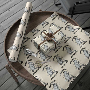 Funny Groundhog Scooter Wrapping Paper Roll Sometimes I Just Be Fartin TS14 Beige Print Your Wear