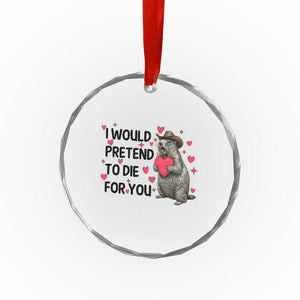 Funny Groundhog Valentines Crystal Glass Ornament I Would Pretend To Die For You TS14 Print Your Wear