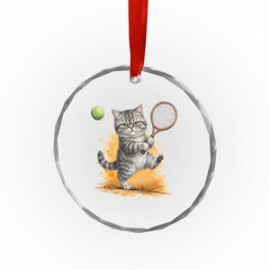 Funny Grumpy Cat Tennis Player Crystal Glass Ornament Gift For Tennis Fans TS12 Print Your Wear