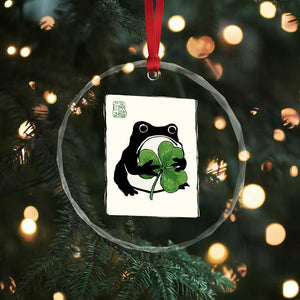 Funny Grumpy Frog Japanese St Patricks Day Crystal Glass Ornament TS11 Print Your Wear