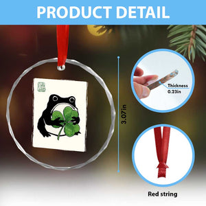 Funny Grumpy Frog Japanese St Patricks Day Crystal Glass Ornament TS11 Print Your Wear