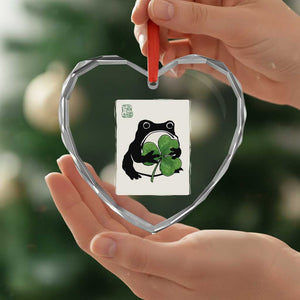 Funny Grumpy Frog Japanese St Patricks Day Heart Crystal Glass Ornament TS11 Print Your Wear