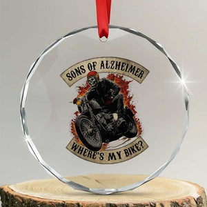 Funny Grumpy Old Biker Crystal Glass Ornament Sons Of Alzheimer Where Is My Bike TS11 Transparent Glass 3'' Circle Print Your Wear