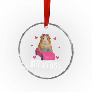 Funny Guinea Pig Lover Gift Crystal Glass Ornament The Horrors Persist But So Do I TS12 Print Your Wear