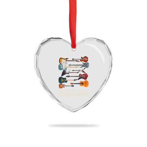 Funny Guitarist Heart Crystal Glass Ornament You Can Never Have Too Many Guitars Vintage Guitar Lineup TS10 Print Your Wear