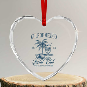 Funny Gulf Of Mexico Social Club Stay Salty Always And Forever Heart Crystal Glass Ornament Coconut Tree Cocktail TS11 Transparent Glass 3'' Heart Print Your Wear