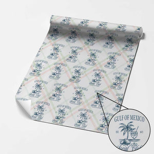 Funny Gulf Of Mexico Social Club Stay Salty Always And Forever Wrapping Paper Roll Coconut Tree Cocktail - Print Your Wear