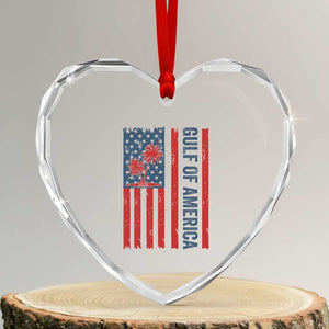 Funny Gulf Of US America Est 2025 Heart Crystal Glass Ornament USA American Flag TS02 Transparent Glass 3'' Heart Print Your Wear