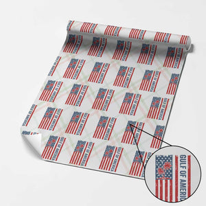 Funny Gulf Of US America Est 2025 Wrapping Paper Roll USA American Flag TS02 Christmas Plaid Print Your Wear