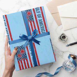 Funny Gulf Of US America Est 2025 Wrapping Paper Roll USA American Flag TS02 Light Blue Print Your Wear