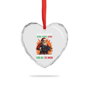 Funny Gun Christmas Heart Crystal Glass Ornament Up On The Rooftop Click Click Off Went The Safety For Ol St Nick TS11 Print Your Wear