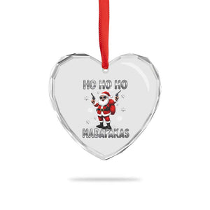 Funny Gun Xmas Heart Crystal Glass Ornament Ho Ho Ho Santa Pew Pew Madafakas TS10 Print Your Wear