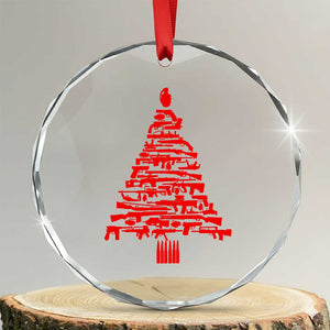 Funny Guns Christmas Crystal Glass Ornament 2nd Amendment Xmas Tree Gun Lovers TS10 Transparent Glass 3'' Circle Print Your Wear