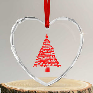 Funny Guns Christmas Heart Crystal Glass Ornament 2nd Amendment Xmas Tree Gun Lovers TS10 Transparent Glass 3'' Heart Print Your Wear
