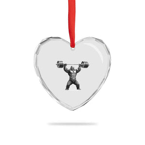 Funny Gym Bigfoot Heart Crystal Glass Ornament Weightlifting Workout TS10 Print Your Wear