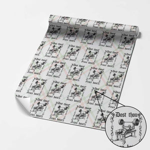 Funny Gym Meme Dost Thou Even Hoist Wrapping Paper Roll Medieval Knight Weight Lifting Workout TS11 Christmas Plaid Print Your Wear
