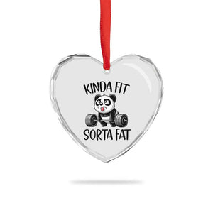 Funny Gym Panda Lover Heart Crystal Glass Ornament Kinda Fit Sorta Fat TS12 Print Your Wear
