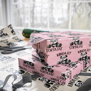 Funny Gym Panda Lover Wrapping Paper Roll Kinda Fit Sorta Fat TS12 Light Pink Print Your Wear
