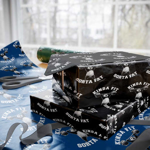Funny Gym Wrapping Paper Roll Kinda Fit Sorta Fat Panda Weightlifting Workout TS10 Black Print Your Wear