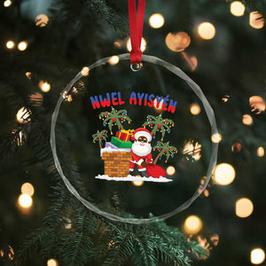 Funny Haitian Xmas Crystal Glass Ornament Nwel Ayisen Creole Santa Palm Tree TS09 Print Your Wear