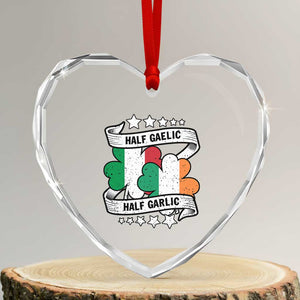 Funny Half Gaelic Half Garlic Heart Crystal Glass Ornament Irish Italian St. Patrick's Day TS11 Transparent Glass 3'' Heart Print Your Wear