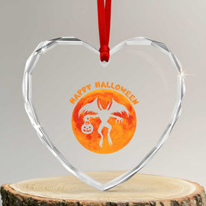 Funny Halloween Mothman Cryptid Creatures Heart Crystal Glass Ornament TS11 Transparent Glass 3'' Heart Print Your Wear