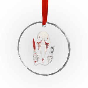 Funny Halloween Scary Face Ghost Crystal Glass Ornament Horror Slasher Bloody Knife TS11 Print Your Wear