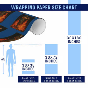 Funny Halloween Witch Wrapping Paper Roll Witch Lighting Cigarette With Flames Occult Unholy TS10 Print Your Wear